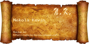 Nekola Kevin névjegykártya